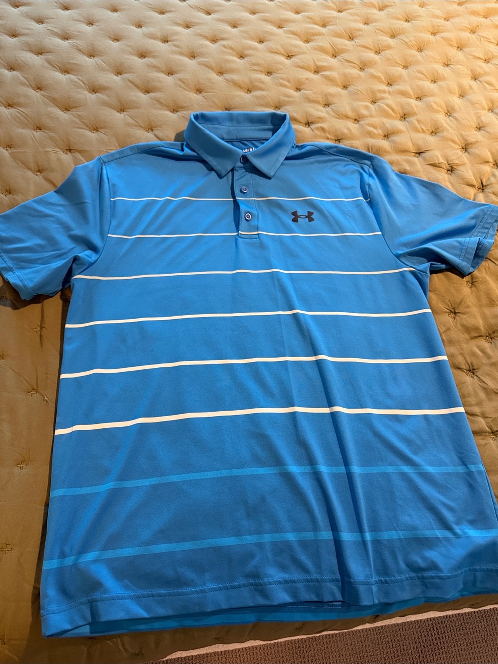 Under Armour Light Blue Polo with White Stripes